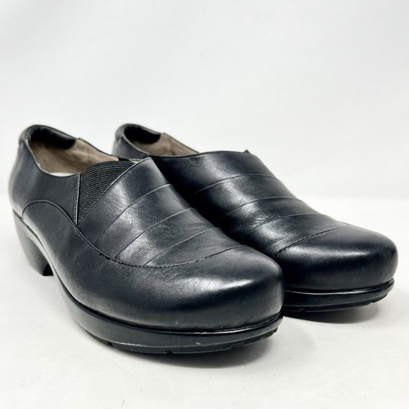 Abeo Womens 6565 Black Pleated Top Slip On Comfort Shoes 3D Insert Size 9 VGC - Picture 2 of 11